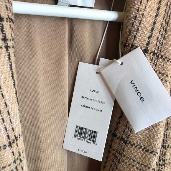 Vince Plaid Wool Blend Coat - Picture 7 of 10